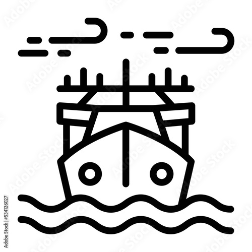 A handy linear icon of windstorm 