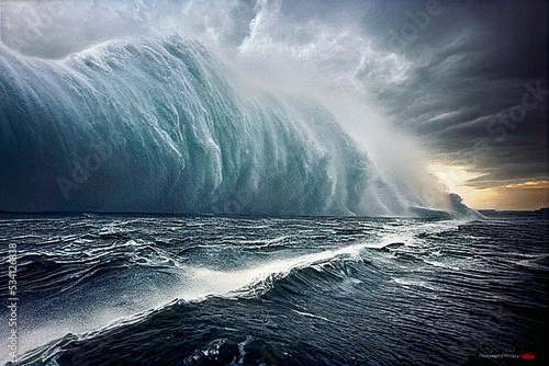 Beach hurricane approaching, extreme weather