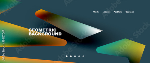 Landing page background template. Abstract geometric shapes composition. Vector illustration for wallpaper, banner, background