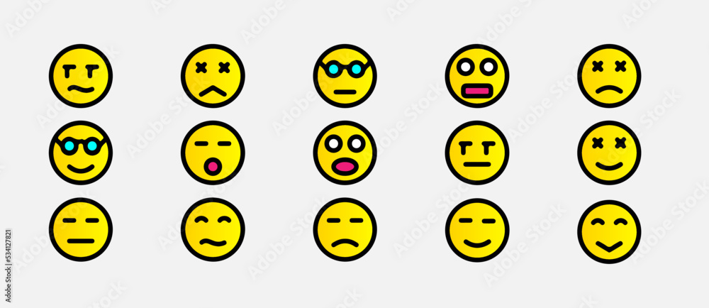 emoji icon set with gradient style
