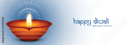 Happy diwali indian festival celebration greeting card banner background