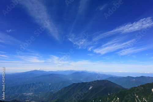 木曽駒ヶ岳山頂から見る秋の空はどこまでも広がります © noguchibiyousitu