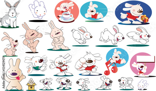 可愛いそして愉快なウサギのイラスト集
