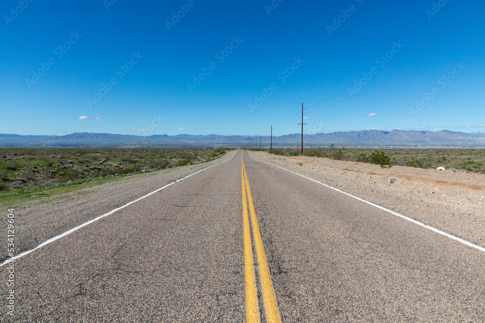 freeway in the Mohave valley in Arizona, USA freeway in the Mohave valley in Arizona, USA