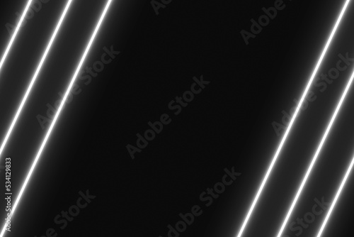 White glowing lines on a black empty background on the sides of the composition