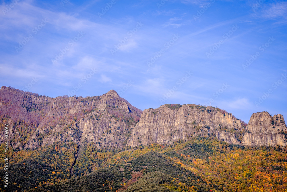 Mountainous area in autumn in the province of Girona, in Catalonia (Spain)