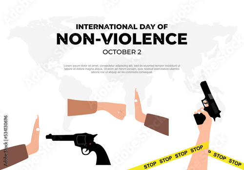 International day of non violence background on october 2nd. photo