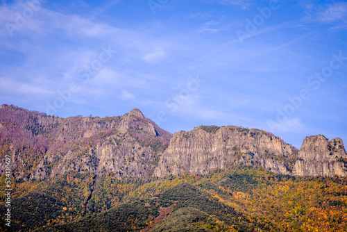 Mountainous area in autumn in the province of Girona, in Catalonia (Spain)