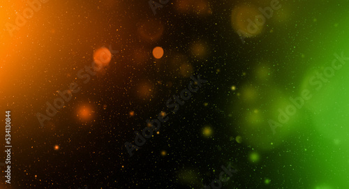 Green and yellow colorful starry sky, horizontal galaxy background