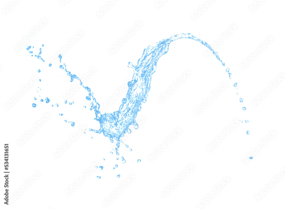 Obraz premium Blue water splash isolated on white background