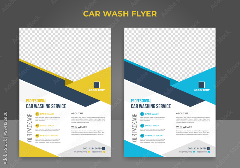 Car wash business flyer design template	