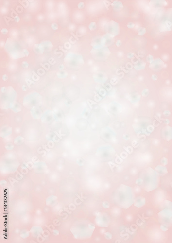 Abstract Vector Pink Background with Silver and White Light Spots. Magic Shiny Pastel Print. Baby Print. Romantic Bokeh Blurred Page Design for St' Valentines Day. Gentle Stardust Pattern..