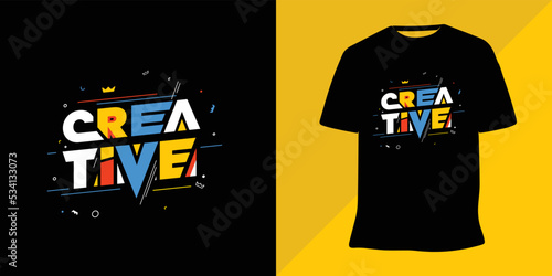 Creative lettering colorful typography t-shirt design vector