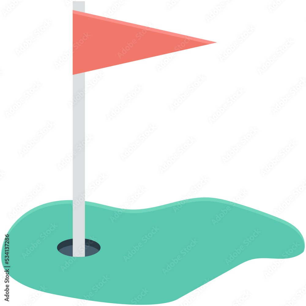 Golf Flag Vector Icon Golf Flag Vector Icon