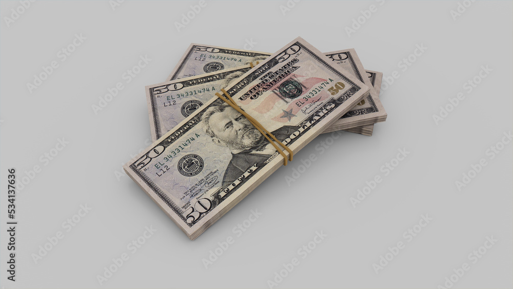 Investment concept with Three bundles of Fifty Dollar Bills. US Dollar Cash Wallpaper. Investment concept with Three bundles of Fifty Dollar Bills. US Dollar Cash Wallpaper.