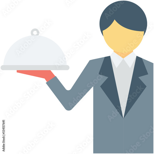 Waiter Vector Icon 