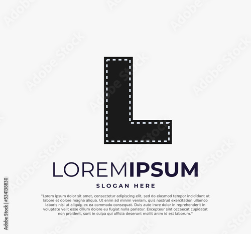 letter L logo for strip film vector illustration and white background