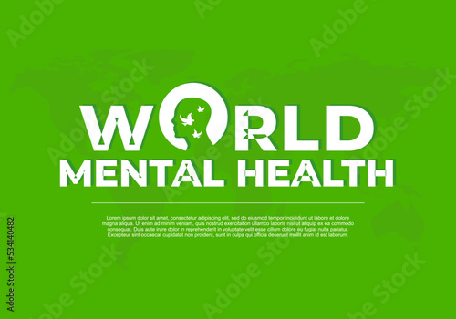 World mental health day background celebrated on october 10th.