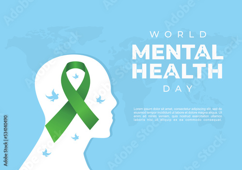 World mental health day background celebrated on october 10th.