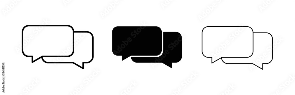 Chat icon. Bubble speech icon. Empty bubbles icon. Social media message. Vector illustration. Chat icon. Bubble speech icon. Empty bubbles icon. Social media message. Vector illustration.