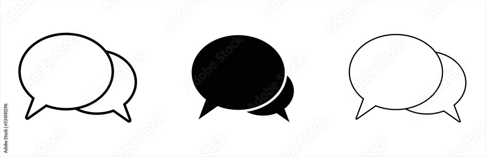 Chat icon. Bubble speech icon. Empty bubbles icon. Social media message. Vector illustration. Chat icon. Bubble speech icon. Empty bubbles icon. Social media message. Vector illustration.
