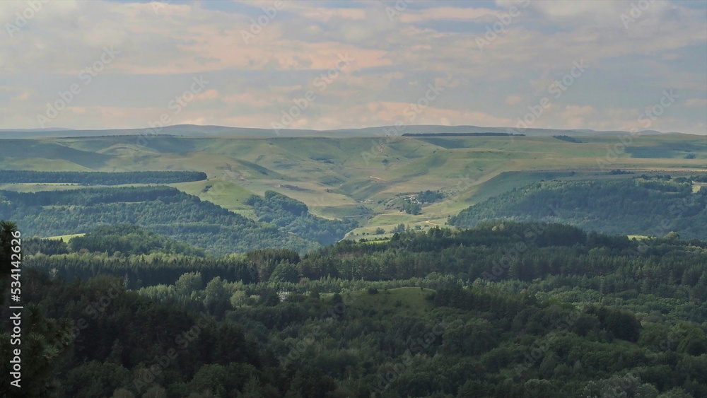 Panoramic views from the Big Saddle and Small Saddle mountains. Kislovodsk, North Caucasus, Russia.