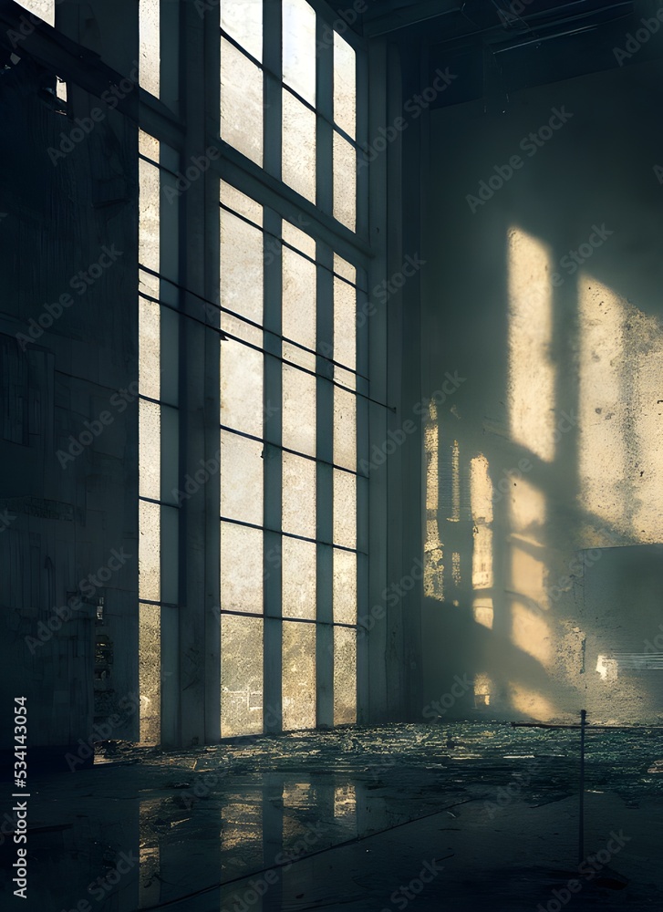 Abandoned factory, ruined and crumbling. Abandoned factory, ruined and crumbling.