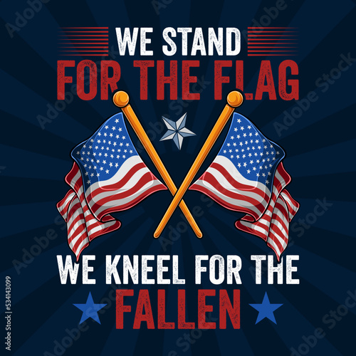 Illustration American Veteran Themes Design With Grunge Style