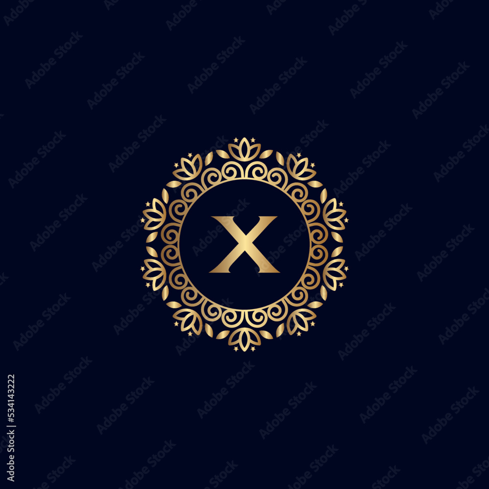 GOLD ROYAL LOGO BEAUTY LUXURY LETTER X GOLD ROYAL LOGO BEAUTY LUXURY LETTER X
