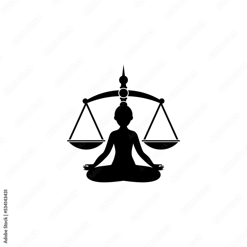 Yoga Balance Relax Silhouette Icon isolated on white background Yoga Balance Relax Silhouette Icon isolated on white background