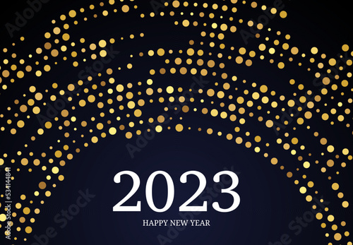 2023 Happy New Year of gold glitter pattern
