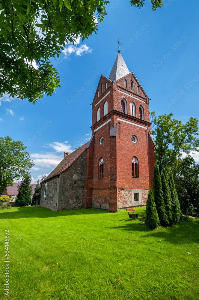 Mary Queen of the Holy Rosary Church in Bezrzecze, West Pomeranian Voivodeship, Poland.