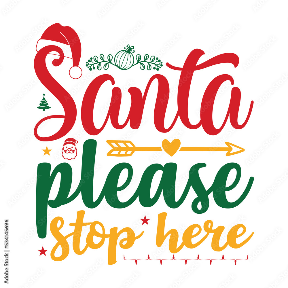 Fototapeta premium Christmas Typography T-shirt Design
