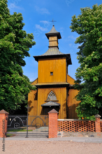 St. Leonard`s Church in Chociszewo, village in Masovia voivodeship. Poland photo