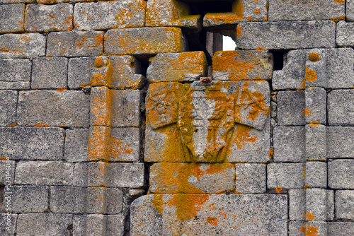 Stone shield in Trevejo castle. Caceres. Spain photo