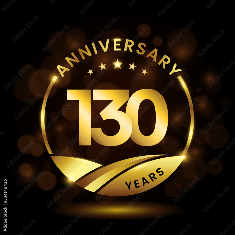 130 years anniversary, Anniversary celebration logo design. vector template illustration - obrazy, fototapety, plakaty 