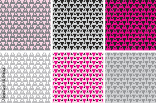 Six seamless patterns. Vector illustration.