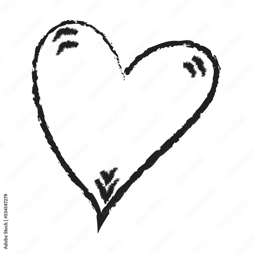 Hand Drawn Heart Clipart Vector, Hand Drawn Heart Shaped, Heart