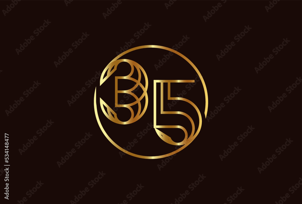 Number 35 Logo, Number 35 monogram line style inside circle can be used for birthday and business logo templates, flat design logo, vector illustration Number 35 Logo, Number 35 monogram line style inside circle can be used for birthday and business logo templates, flat design logo, vector illustration
