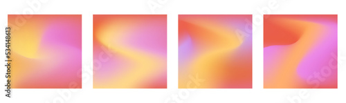 Social media post template banner modern blurred gradient overflow waves. Pink, yellow overlay design. Abstract Vibrant Texture Wallpaper.  © HelenArt