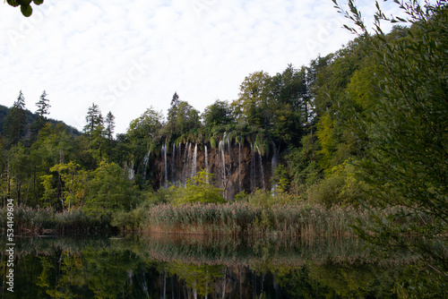 Beautiful waterfall in Plitvice lakes national park