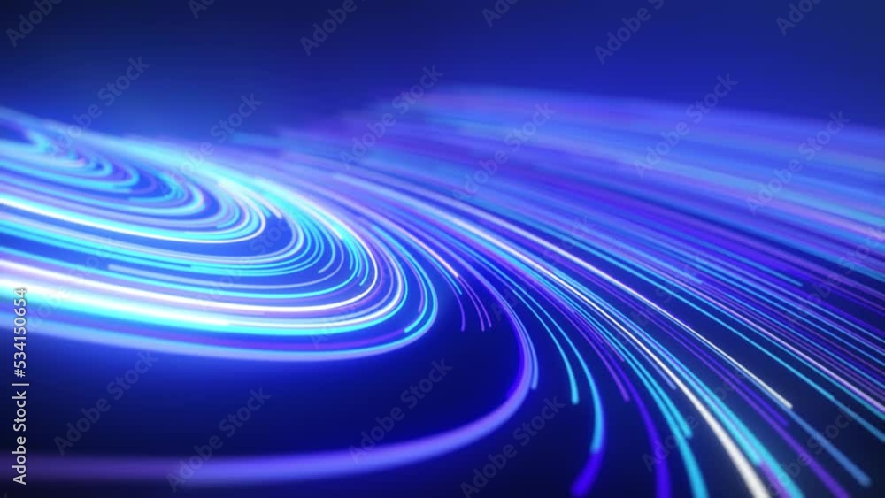 Growing blue curves of lines 3 Growing blue curves of lines 3