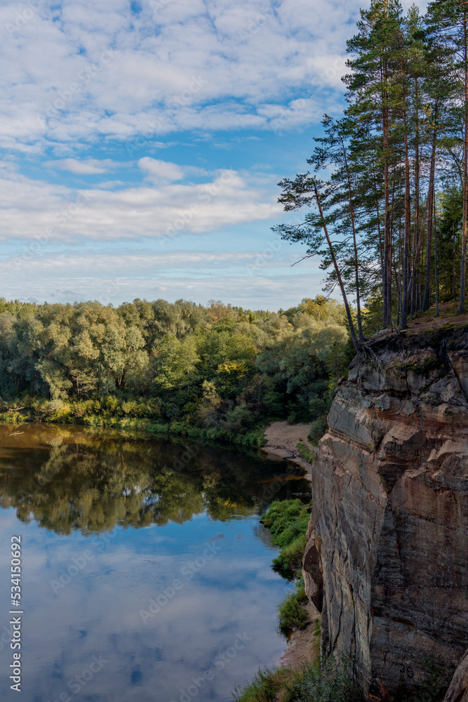 Eagle Cliffs - Autumn nature in Latvia. Gaujas national park