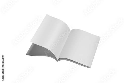 A4 Magazine Mockup Blank Paper White PNG
