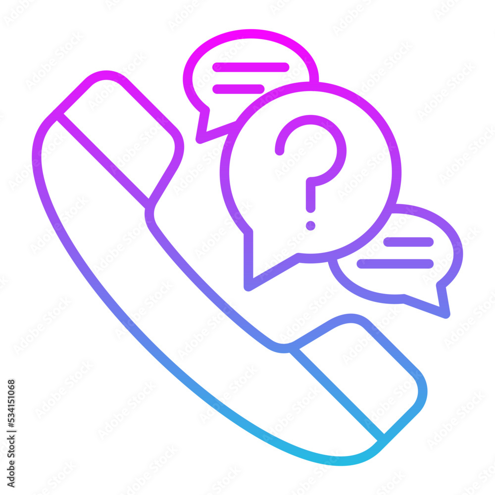 Questions Line Gradient Icon Questions Line Gradient Icon