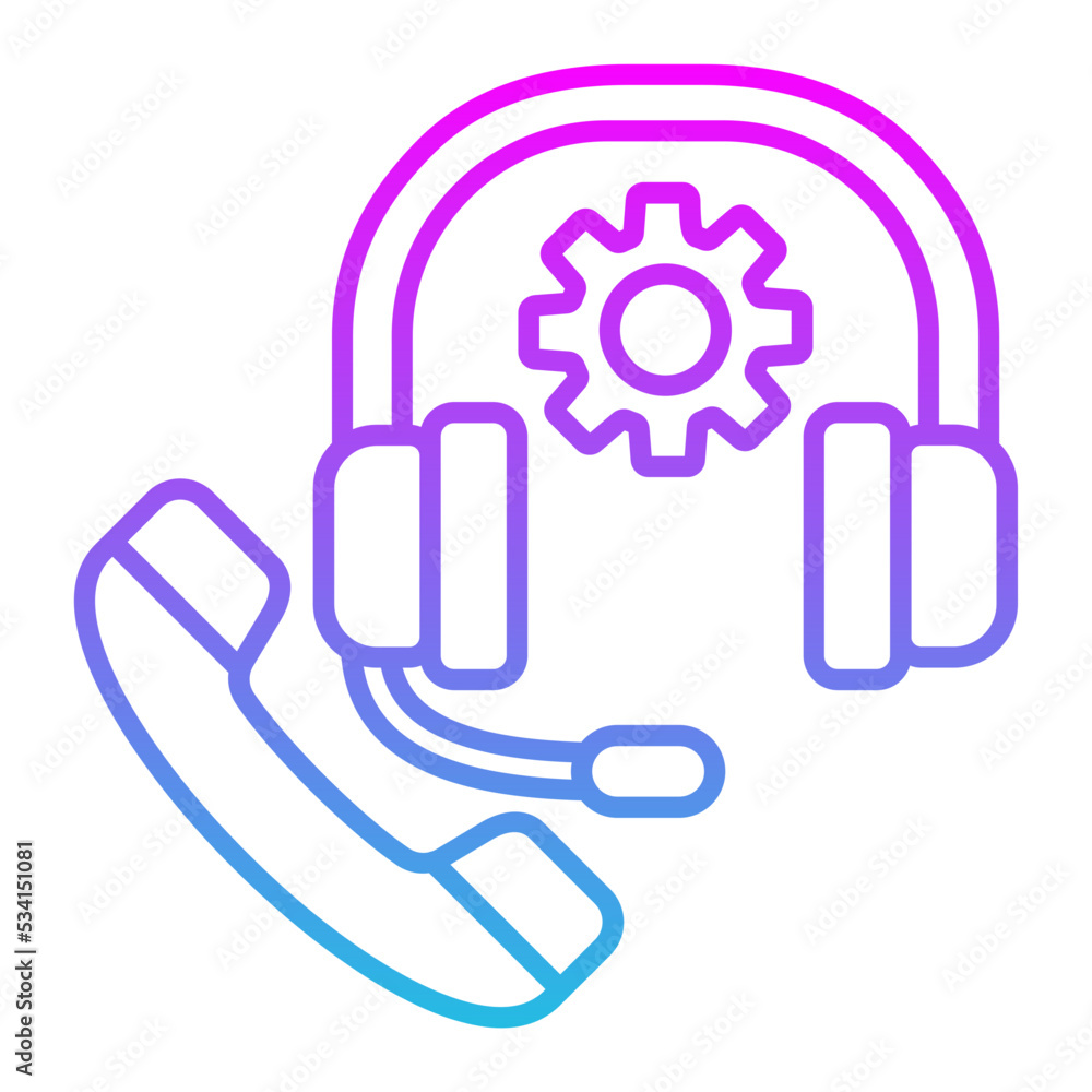 Technical Support Line Gradient Icon Technical Support Line Gradient Icon