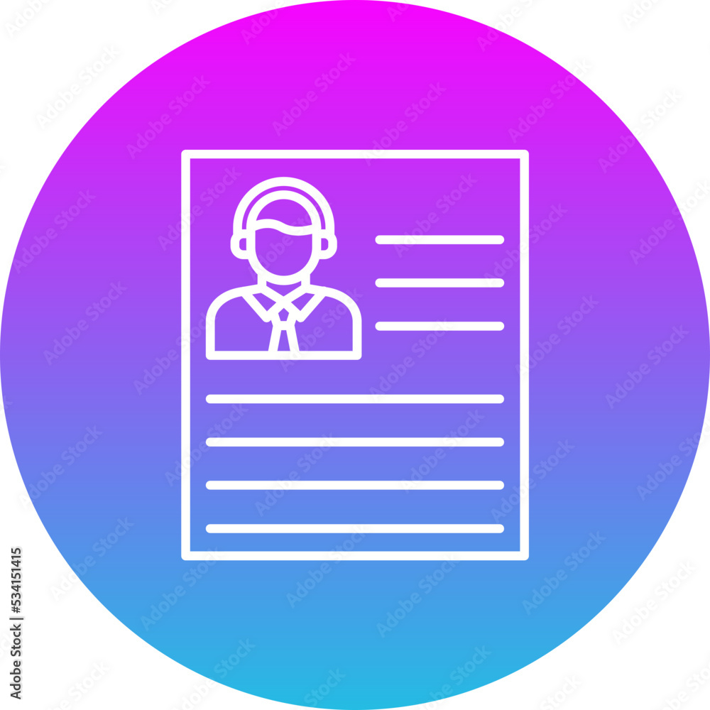 Resume Gradient Circle Line Inverted Icon Resume Gradient Circle Line Inverted Icon