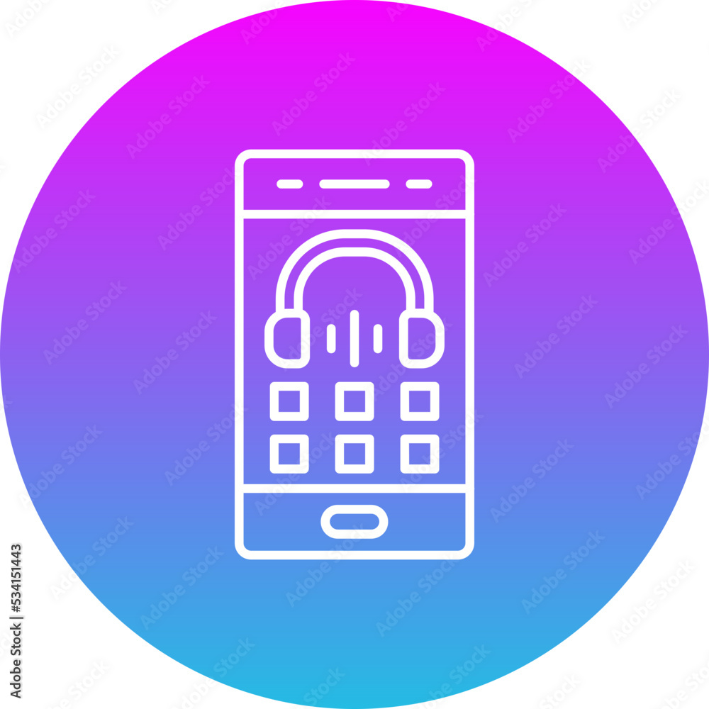 Mobile Gradient Circle Line Inverted Icon Mobile Gradient Circle Line Inverted Icon