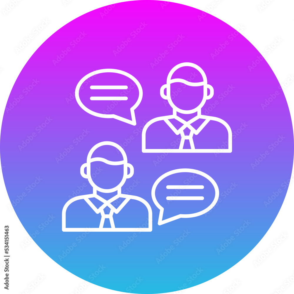 Conversation Gradient Circle Line Inverted Icon Conversation Gradient Circle Line Inverted Icon