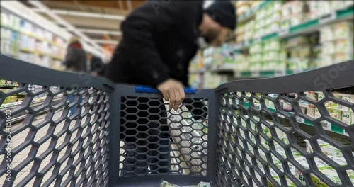 Purchasing power - food in shopping cart timelapse
